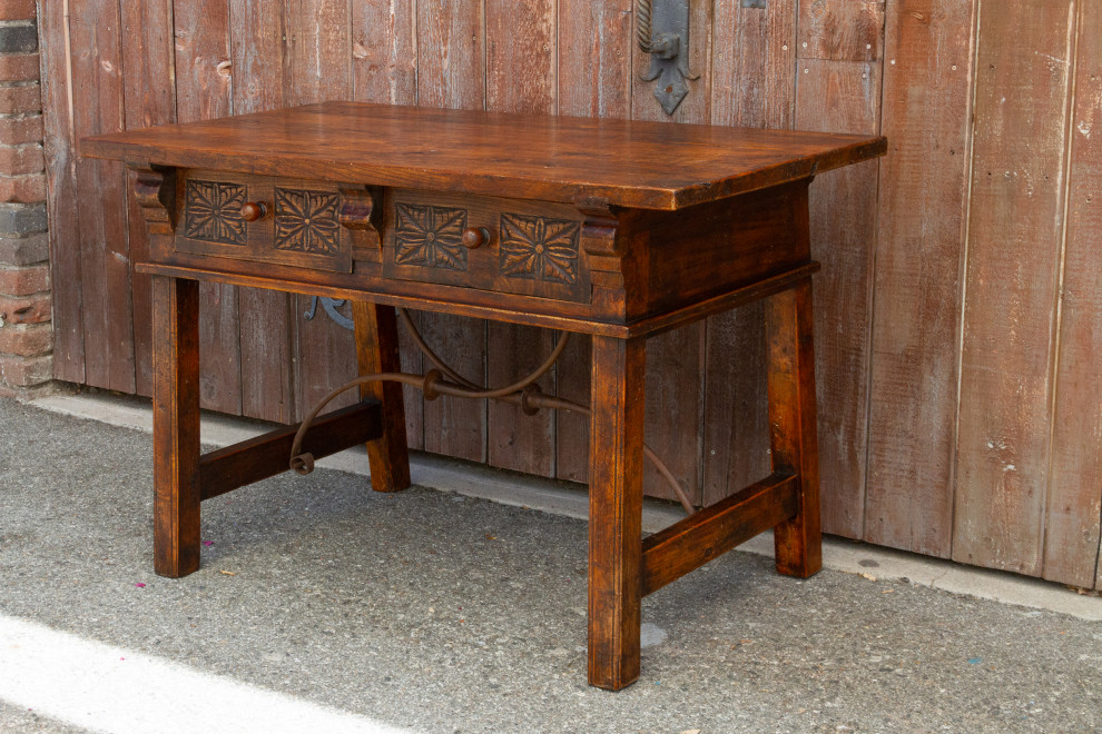 Carved Antique Elm Vizcaya Table   Traditional   Console Tables   by De cor  Houzz