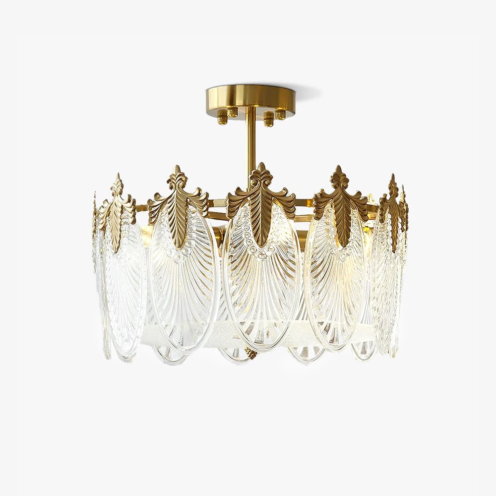 Decorative Pattern Glass Round Chandelier