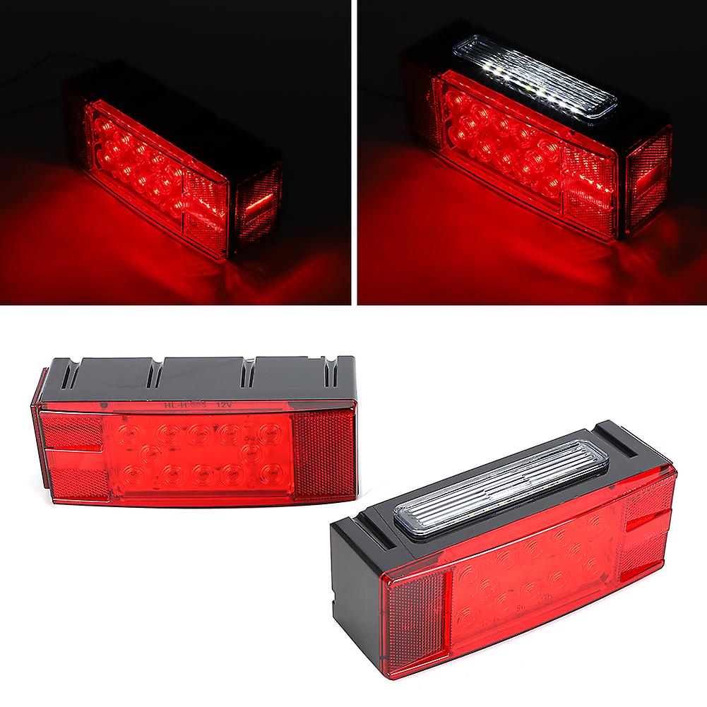 2pcs Rectangular Trailer Taillight Led Rear Light Lamp Ip67 Waterproof Super Bright