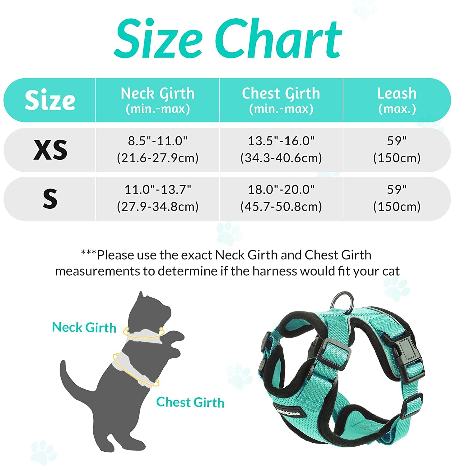 Rabbitgoo Cat Harness and Leash for Walking，Escape Proof Soft Adjustable Vest Harnesses for Cats，Easy Control Breathable Reflective Strips Jacket，Green