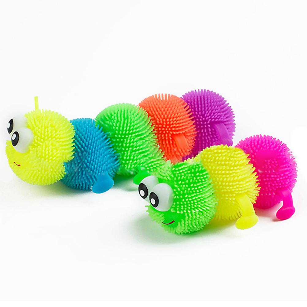 Glowing Puffer Toy Soft Caterpillar Toy Anti Stress Hair Caterpillar Toy for Kids