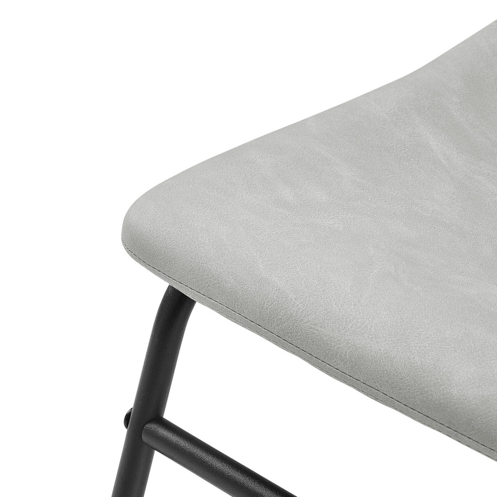 18 quotFaux Leather Dining Chair  Set of 2  Gray   Industrial   Dining Chairs   by Walker Edison  Houzz