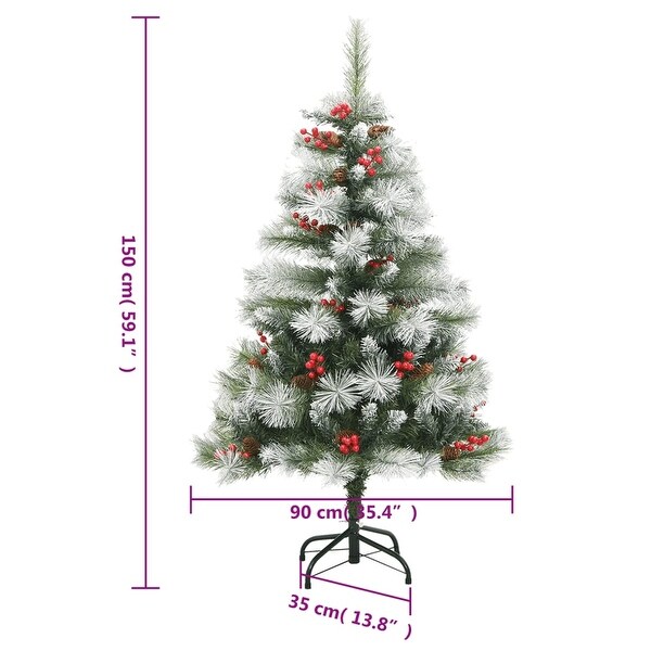 vidaXL Christmas Tree Artificial Hinged Christmas Tree with Cones and Berries