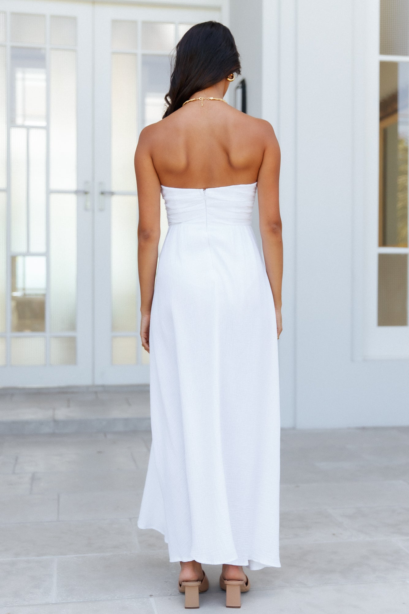 Transcended Midi Dress White