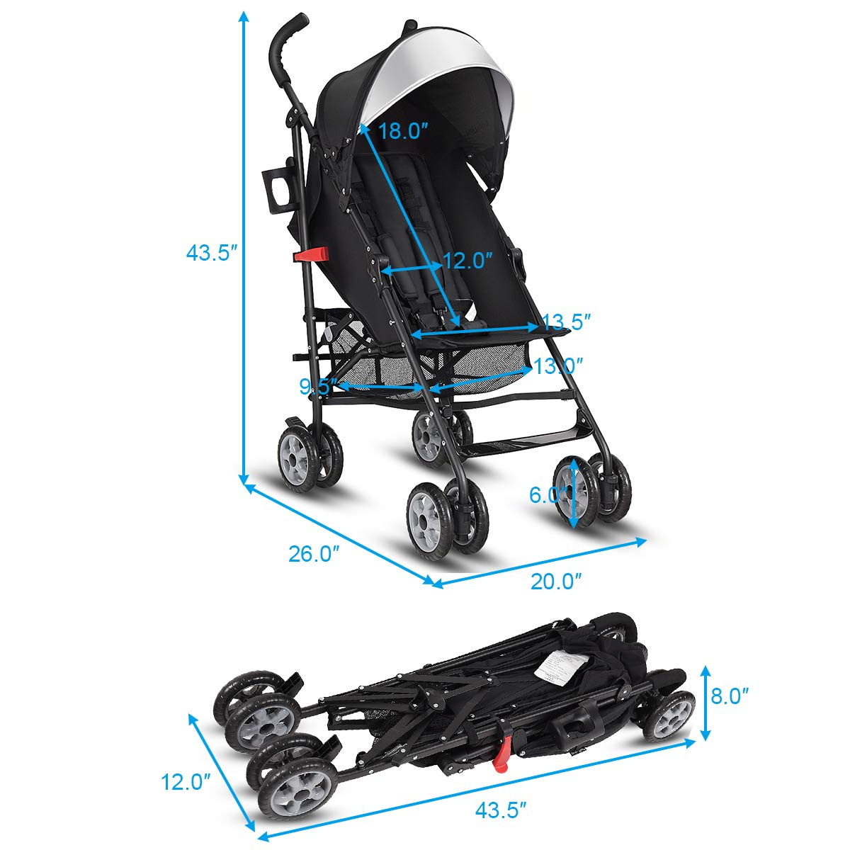 BABY JOY Lightweight Stroller, Aluminum Baby Umbrella Convenience Stroller