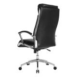 Modern Comfort Verismo Bonded Leather High-Back Executive Chair， Black/Chrome， BIFMA Certified