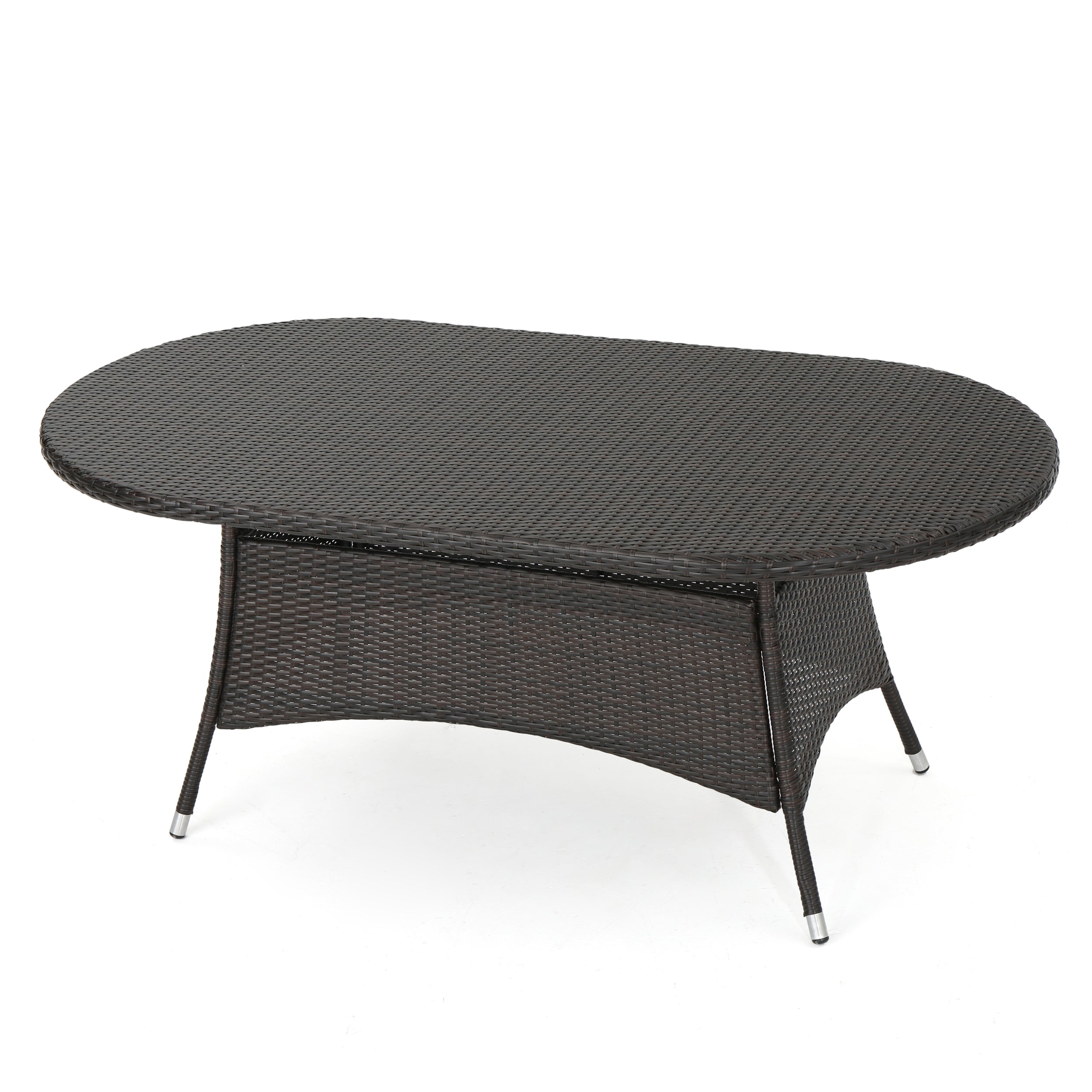 Bristle Multi Brown PE Oval Dining Table