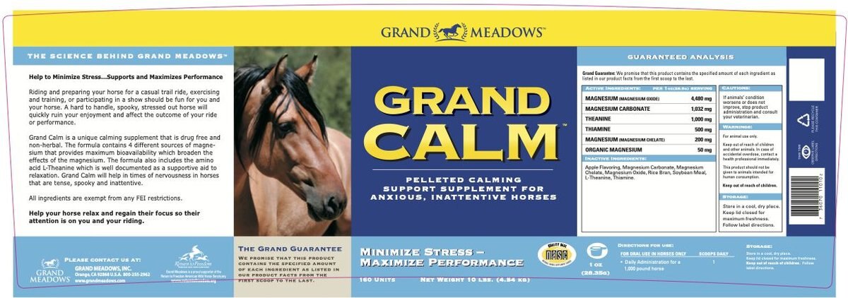 Grand Meadows Grand Calm Pellets Horse Supplement