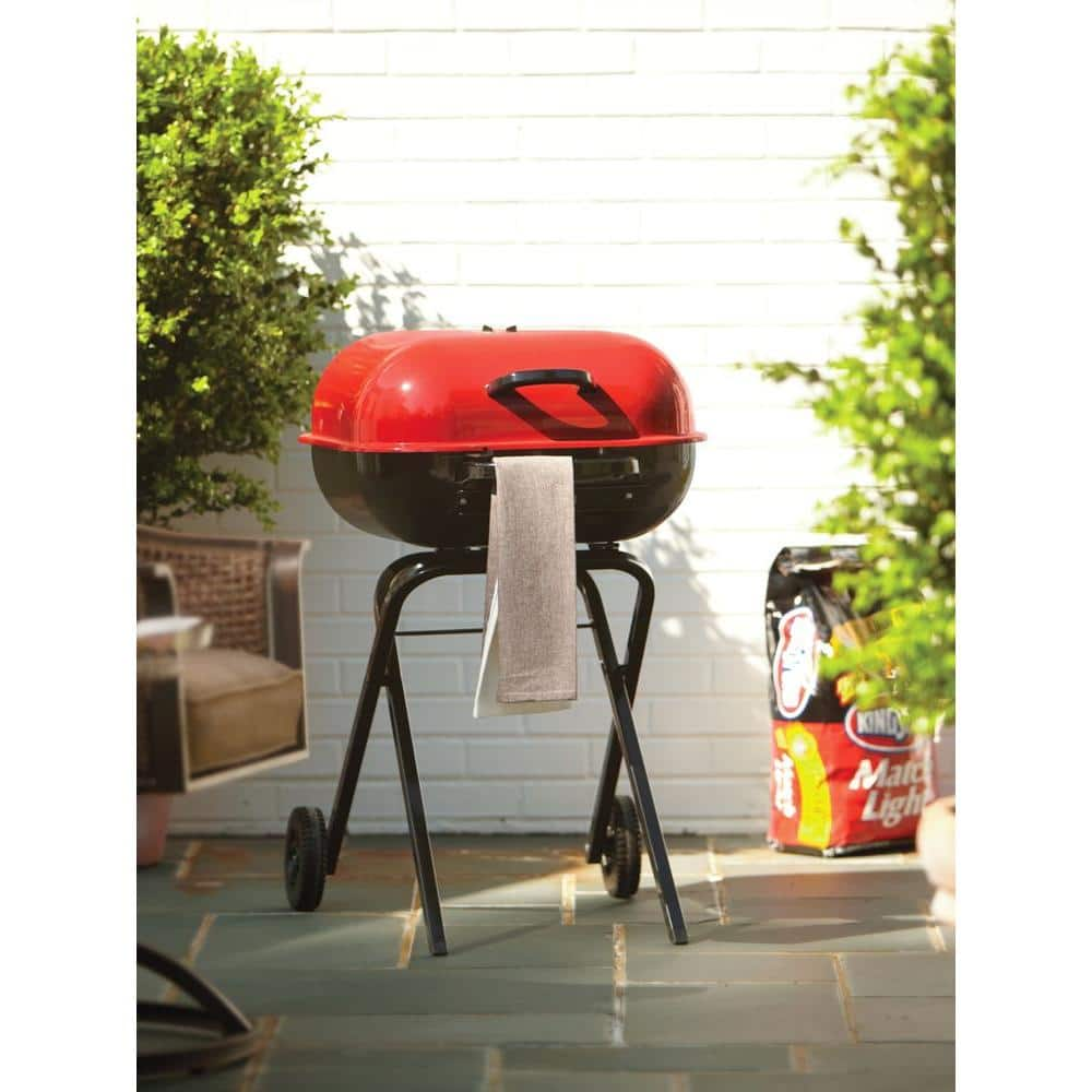 Americana Walk-A-Bout Portable Red Charcoal Grill