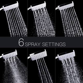 YASINU 6-Spray Patterns 1.8 GPM 4 in. Wall Mount Handheld Shower Head in Chrome YNAC117CH