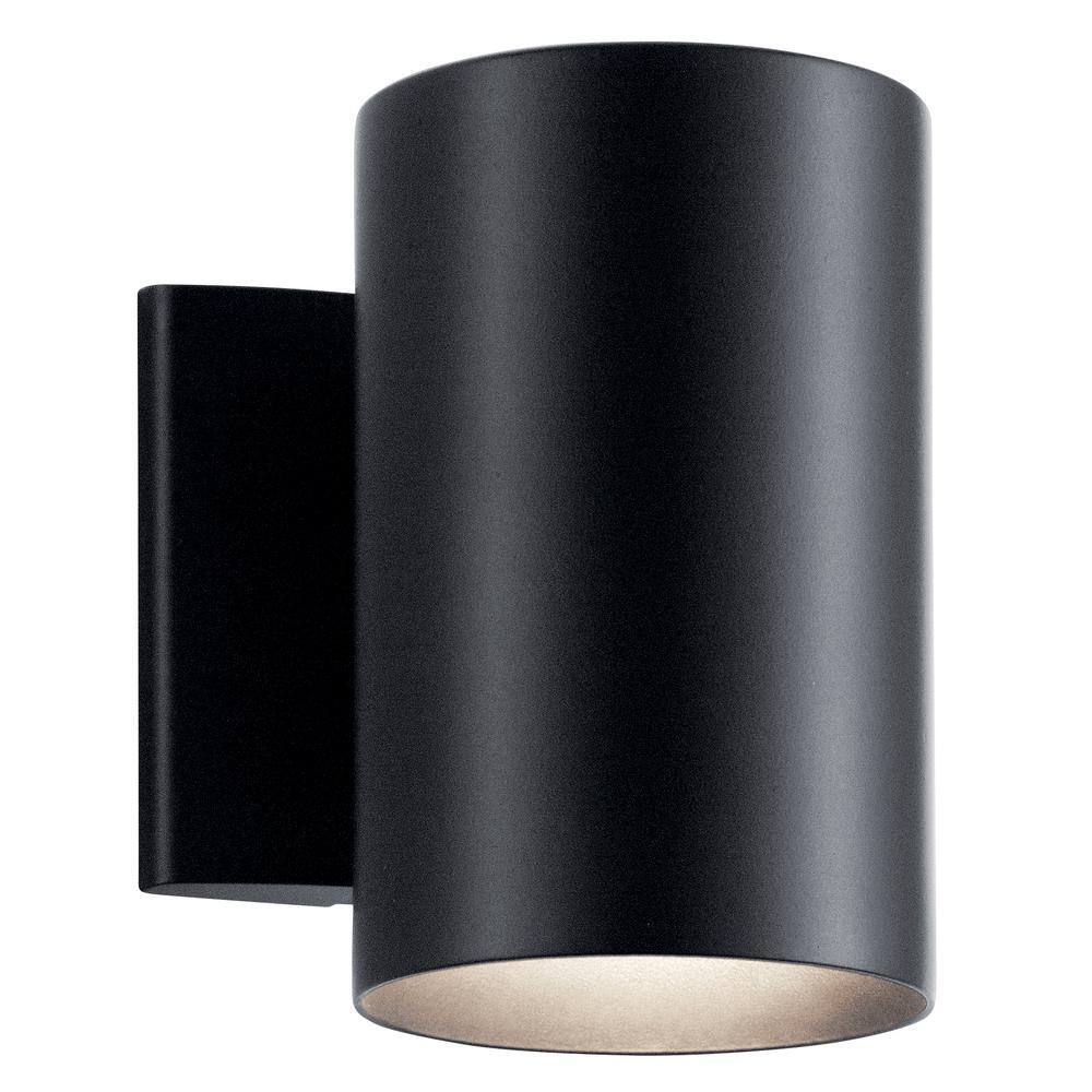 KICHLER Independence 7 in. 1-Light Black Outdoor Hardwired Wall Lantern Sconce with No Bulbs Included (1-Pack) 9234BK