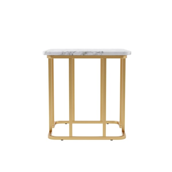 Furniture of America Deeanne Contemporary 24-inch Faux Marble Side Table