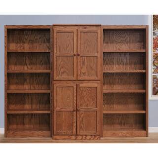 Concepts In Wood 72 in. Dry Oak Wood 15-shelf Standard Bookcase with Adjustable Shelves WKT3072-D