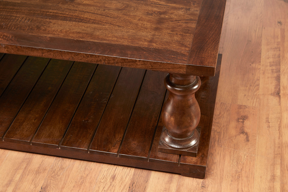 Columnar Coffee Table  Pecan Finish   Traditional   Coffee Tables   by Orchard Creek Designs  Houzz