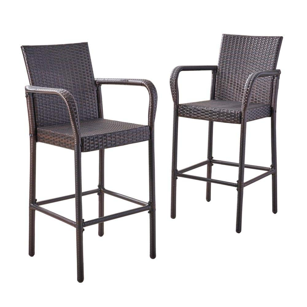 Noble House Delfina Plastic Outdoor Bar Stool (2-Pack) 6499