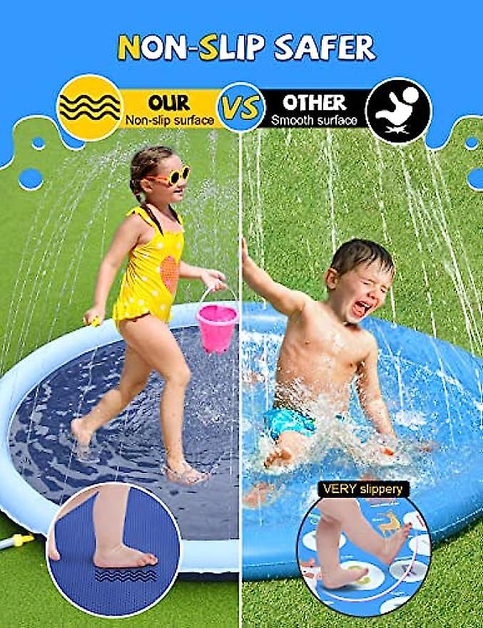 Non-slip Splash Pad For Kids And Dog  Thicken Sprinkler Pool Summer Outdoor Water Toys - Fun Backyard Fountain Play Mat For Baby Girls Boys Children O