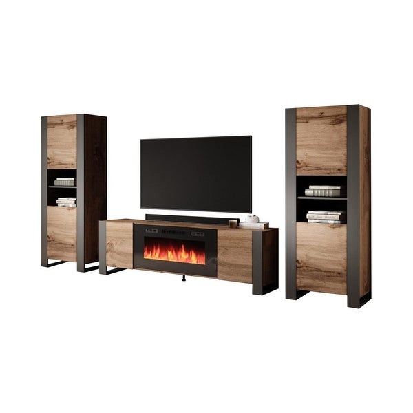 Woody BL-EF Electric Fireplace Entertainment Center