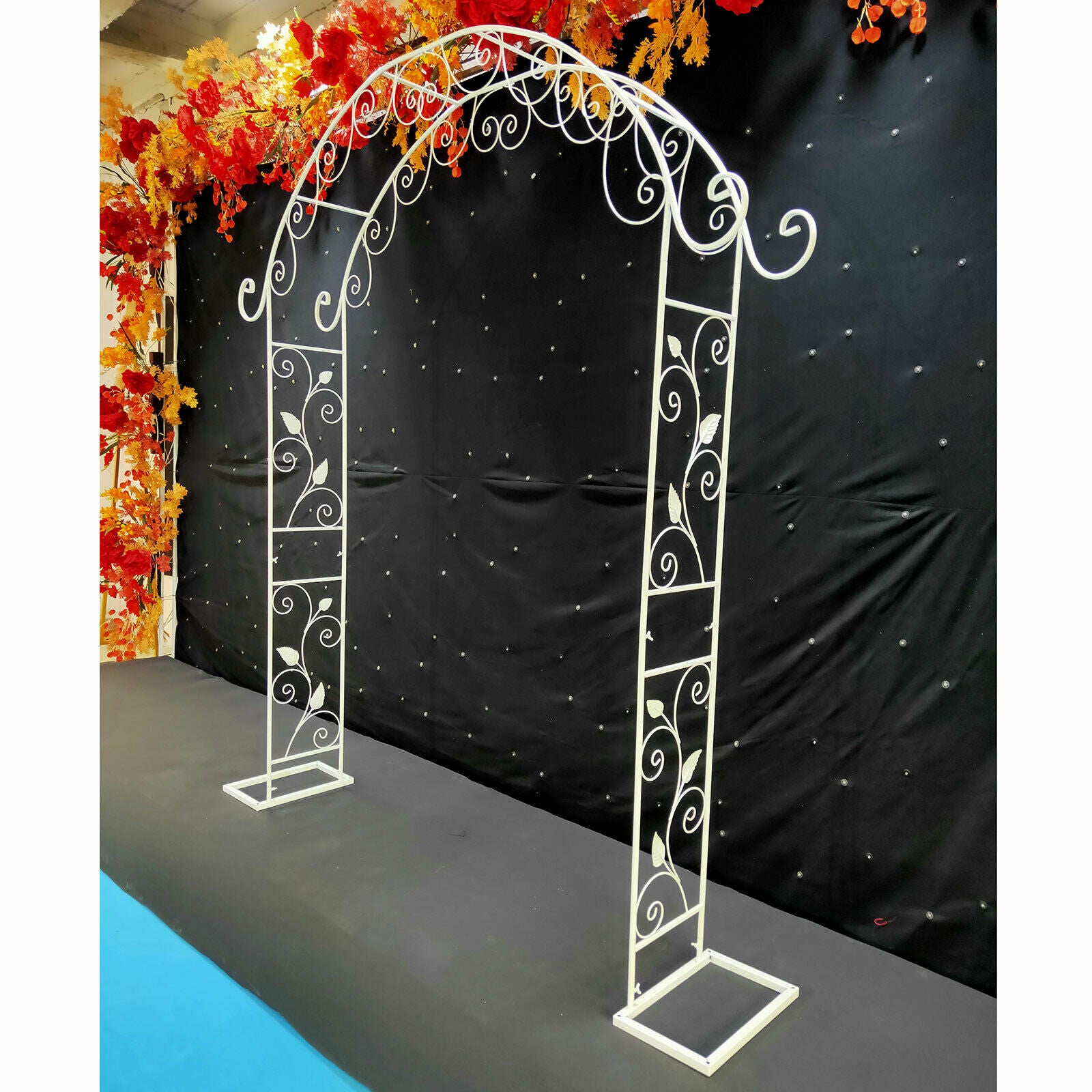 Miumaeov 7.7 ft Metal White Arch Garden Arbor for Garden Outdoor Party Decor