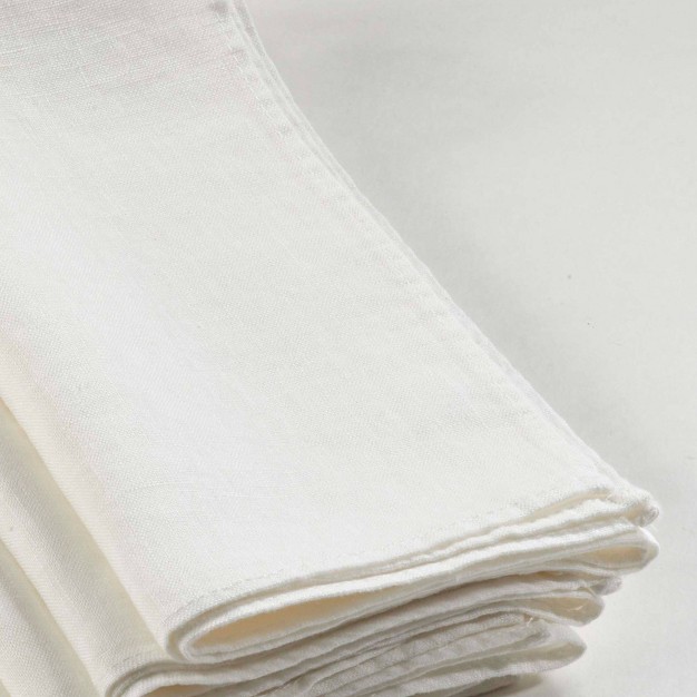 Ruffled Design Napkins Ivory set Of 4