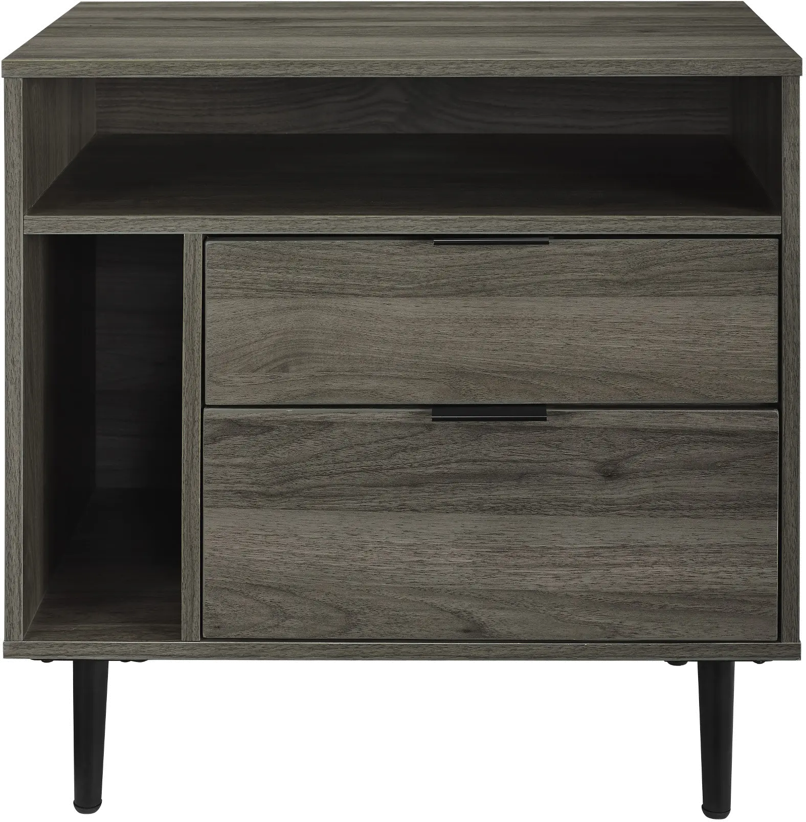 Lincoln Slate Gray Modern Storage Side Table - Walker Edison