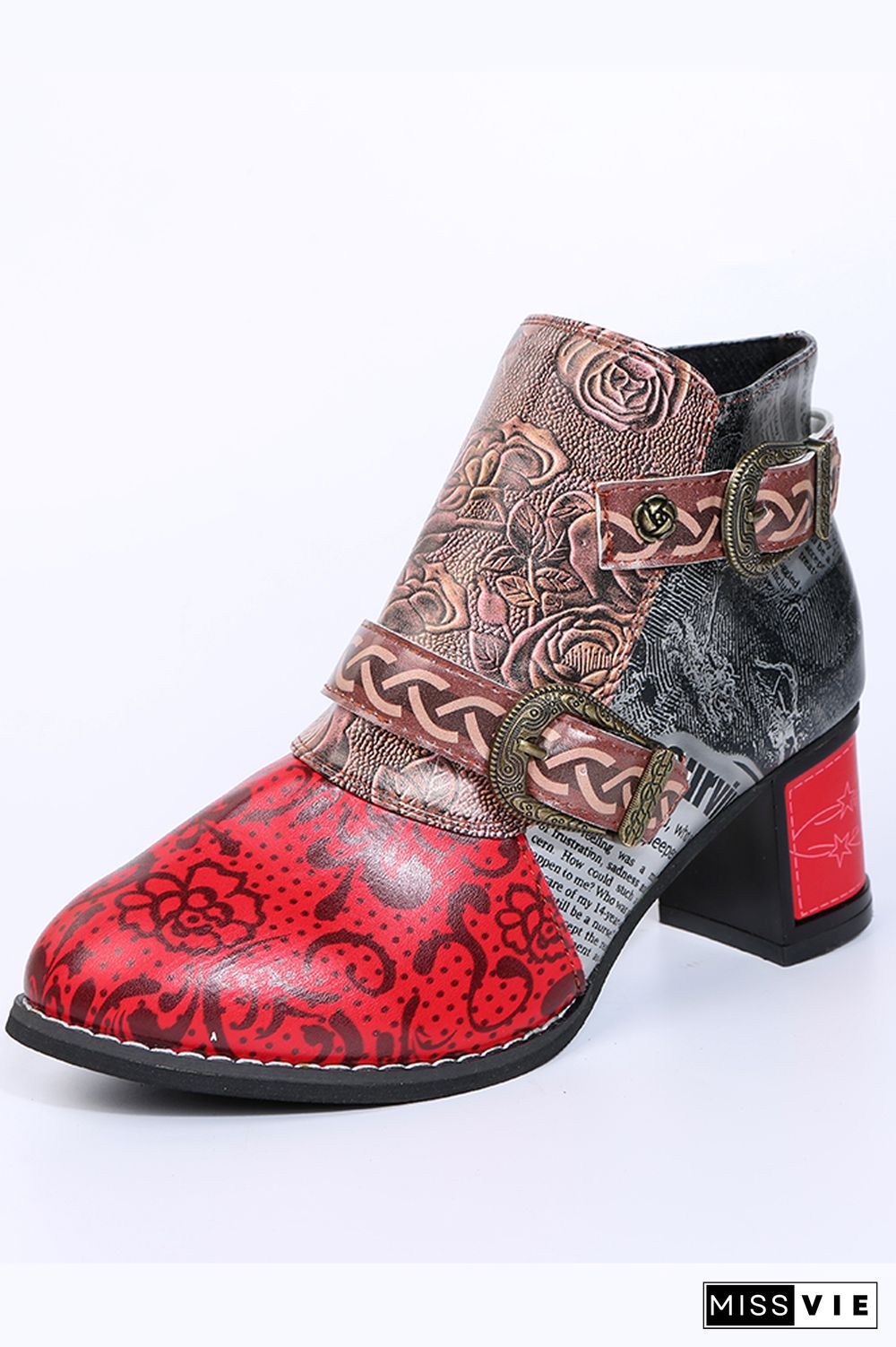 Thick-heeled Retro Ethnic Short boots Women Wholesale