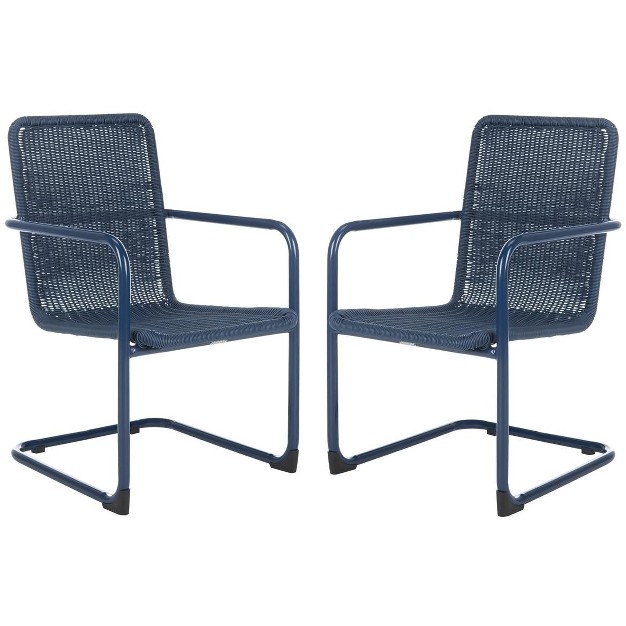 Hutton Chair set Of 2 Navy Safavieh