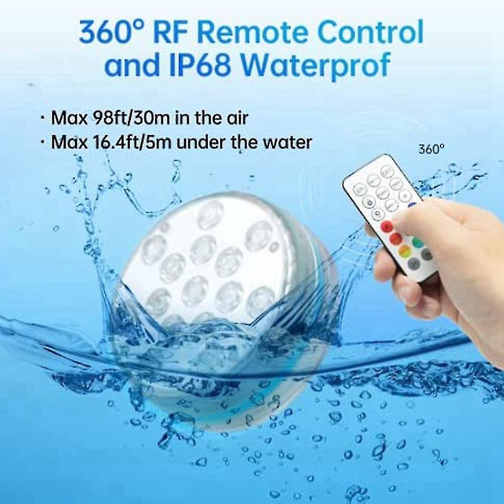 Submersible Led Lights With Rf Remote Control For Pool-15 Waterproof Underwater Pool Lights With Su