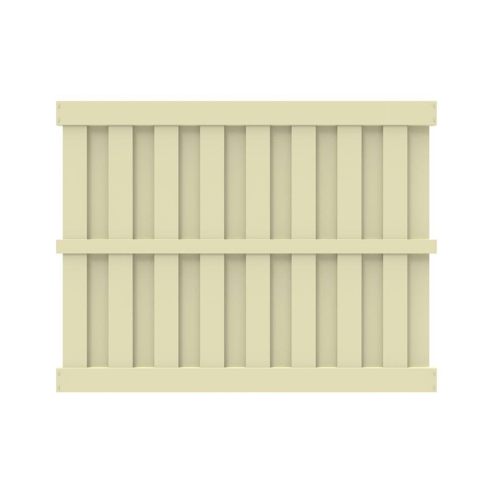 Barrette Outdoor Living Palisade 6 ft. X 8 ft. Sand Vinyl Shadowbox Fence Panel 73045697