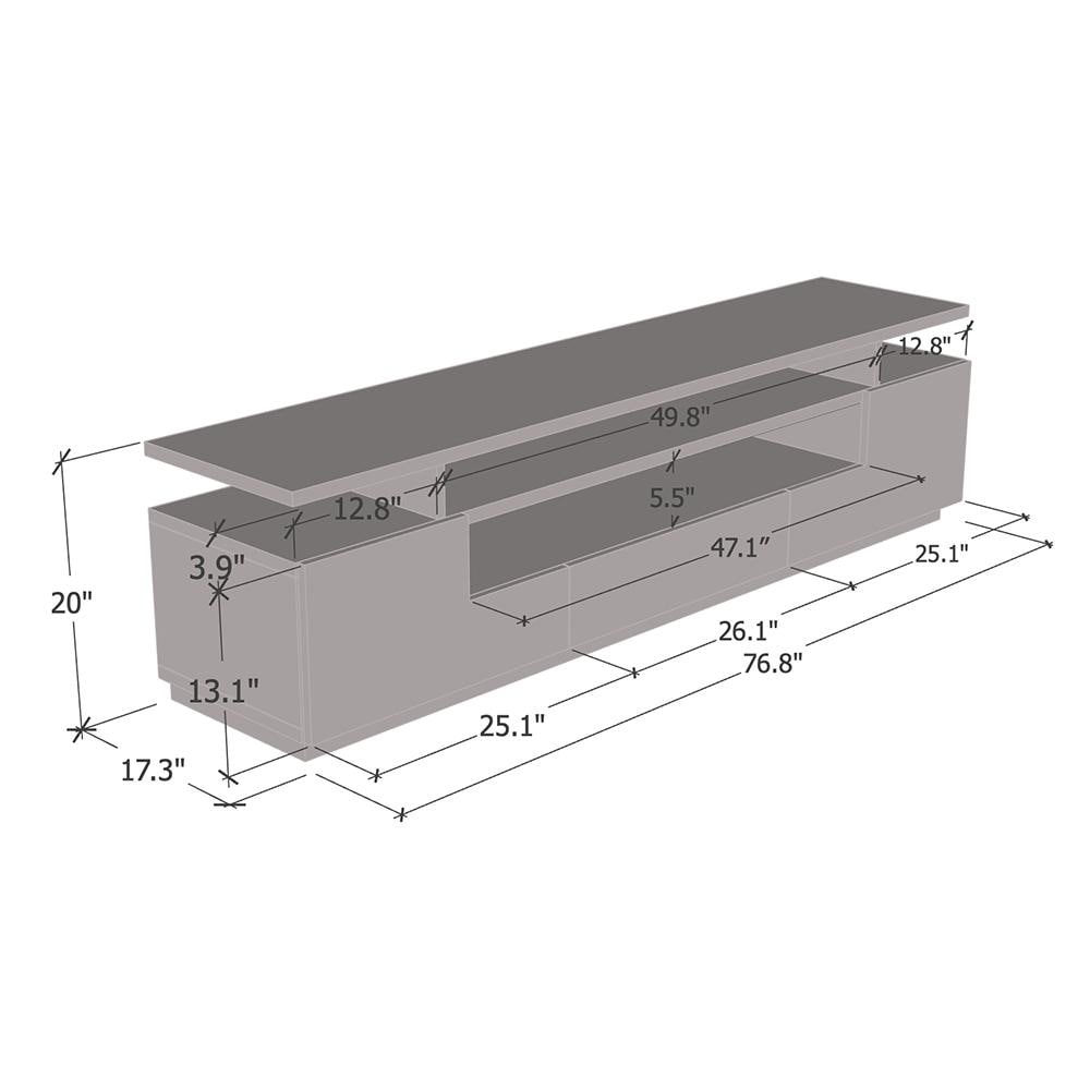 Strick   Bolton Sparkes 77 inch High Gloss TV Stand with LED Lights