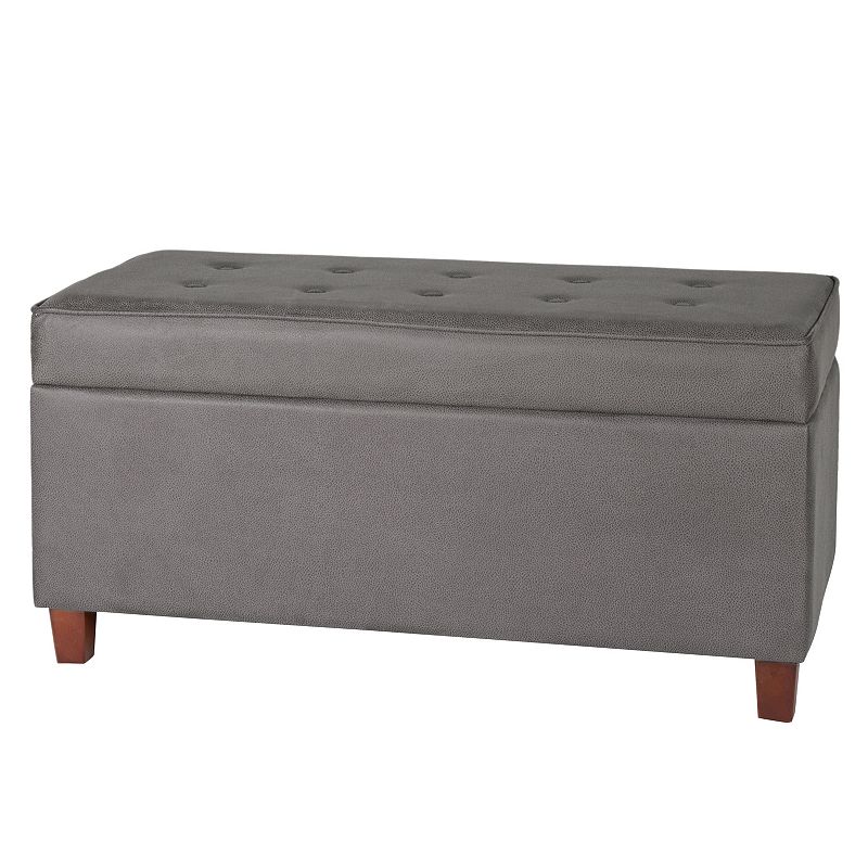 HomePop Faux Microsuede Storage Bench