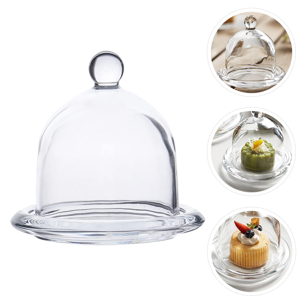 Nuolux Cake Dome Cover Glass Display Dessert Platestand Cupcakelid Bell Serving Platter Cloche Holder Server Tray Bowl Case