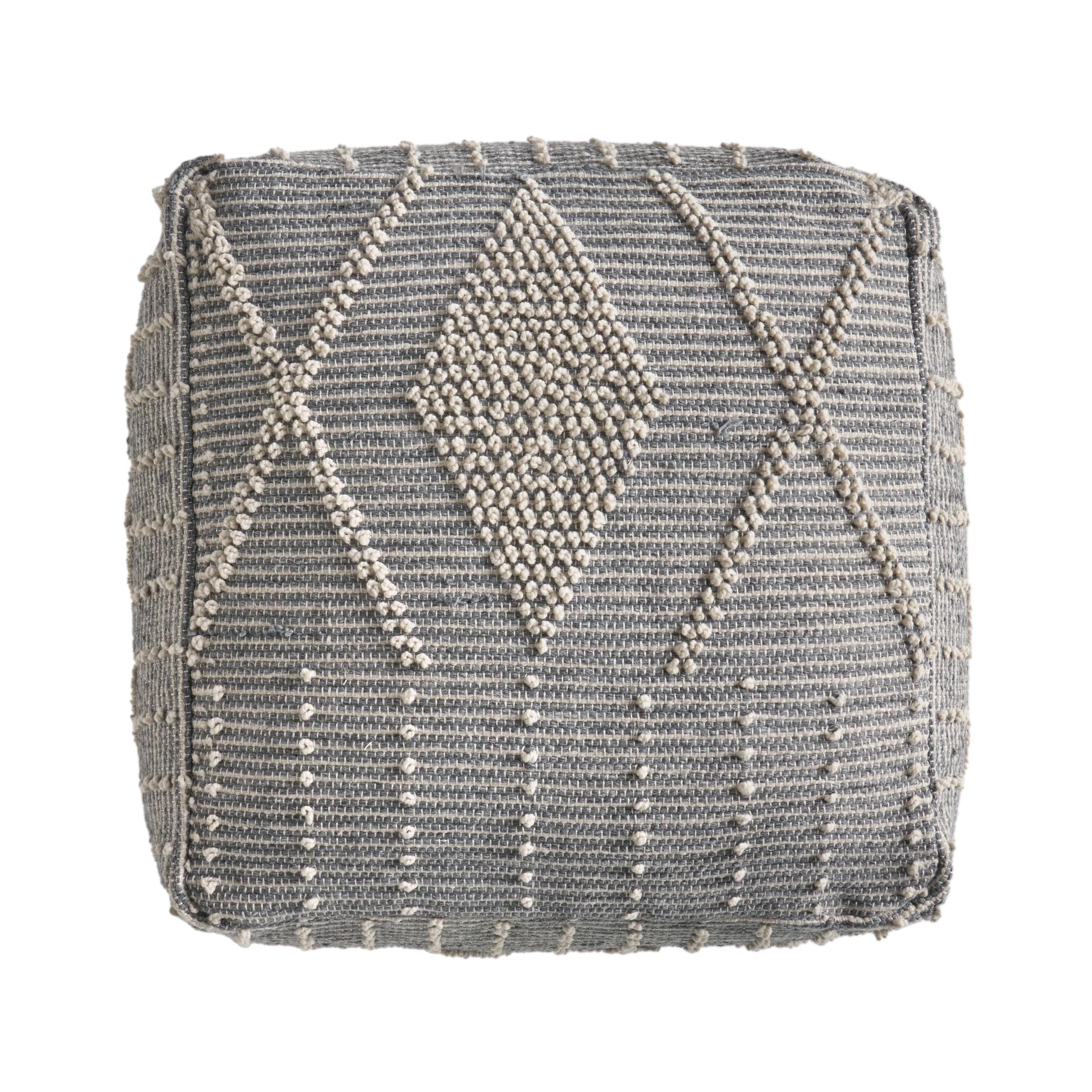 Dereka Contemporary Handcrafted Faux Yarn Pouf