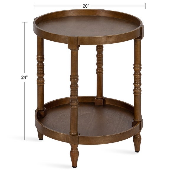 Kate and Laurel Bellport Round Wood Side Table - 20x20x24