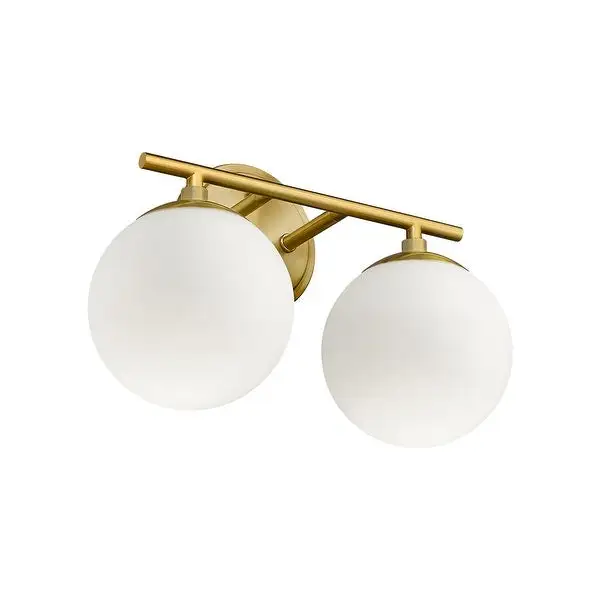 Modern Bathroom Vanity Light with Frosted Glass Shades in Gold Finish