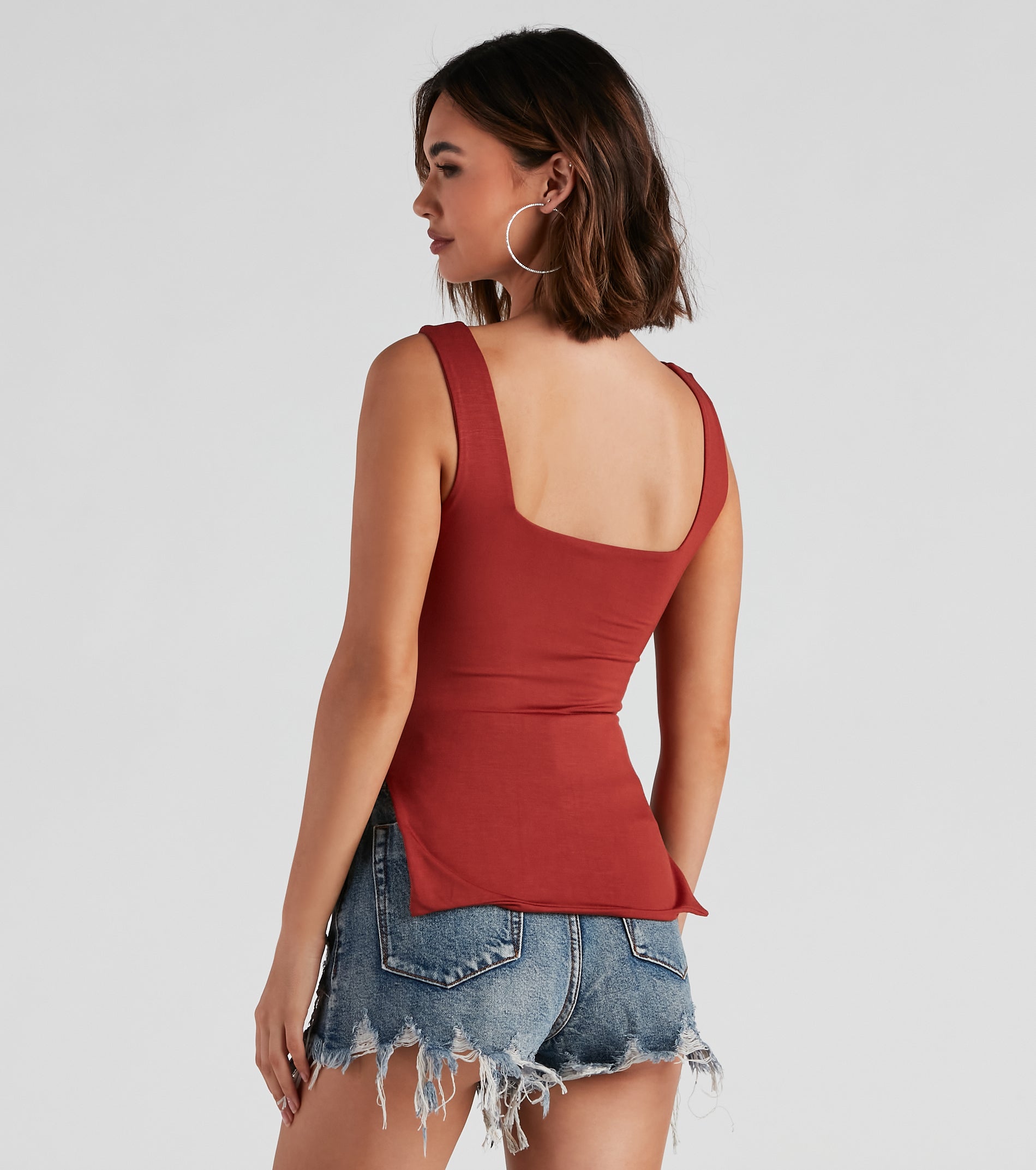 All About Basic Slit Tank Top