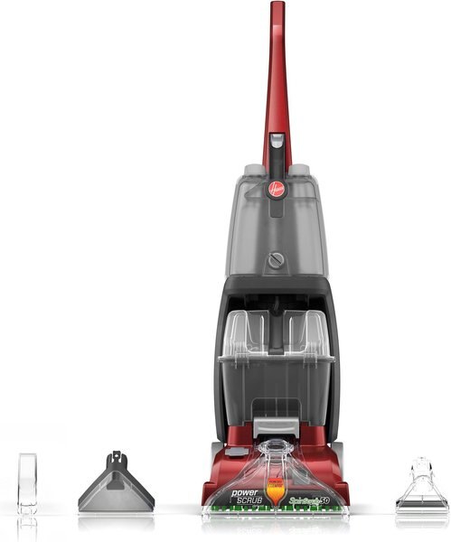 Hoover PowerScrub Deluxe Dog and Cat Carpet Cleaner， Red