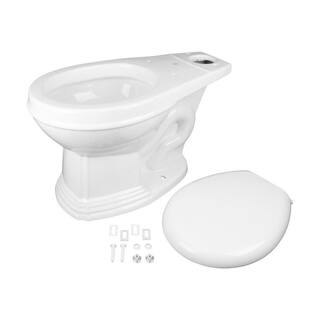 RENOVATORS SUPPLY MANUFACTURING Sheffield Corner 2-Piece 0.8 GPF1.6 GPF WaterSense Dual Flush Round Toilet in White with Slow Close Seat 13762