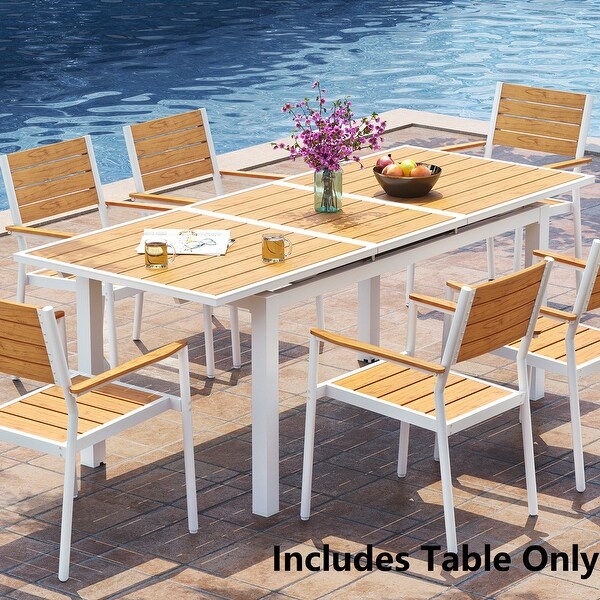 Pellebant Outdoor Aluminum Dining Table Patio Extension Table