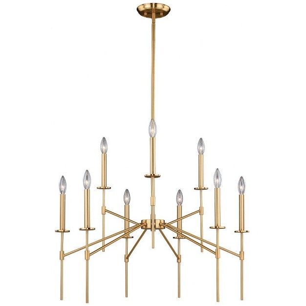 Vaxcel Kedzie 9 Light Chandelier Natural Brass