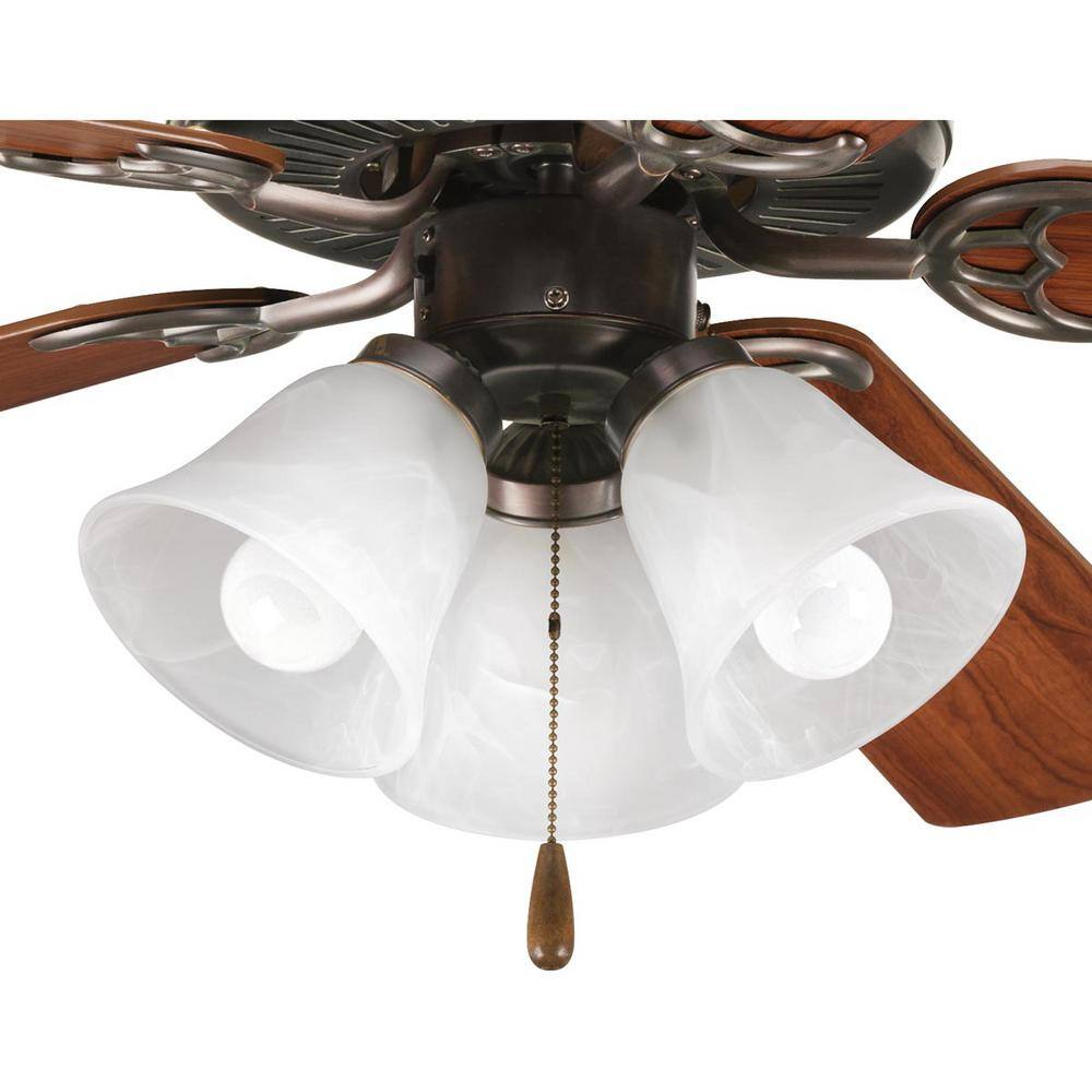 Progress Lighting Fan Light Kits Collection 3-Light Antique Bronze Ceiling Fan Light Kit P2600-20WB