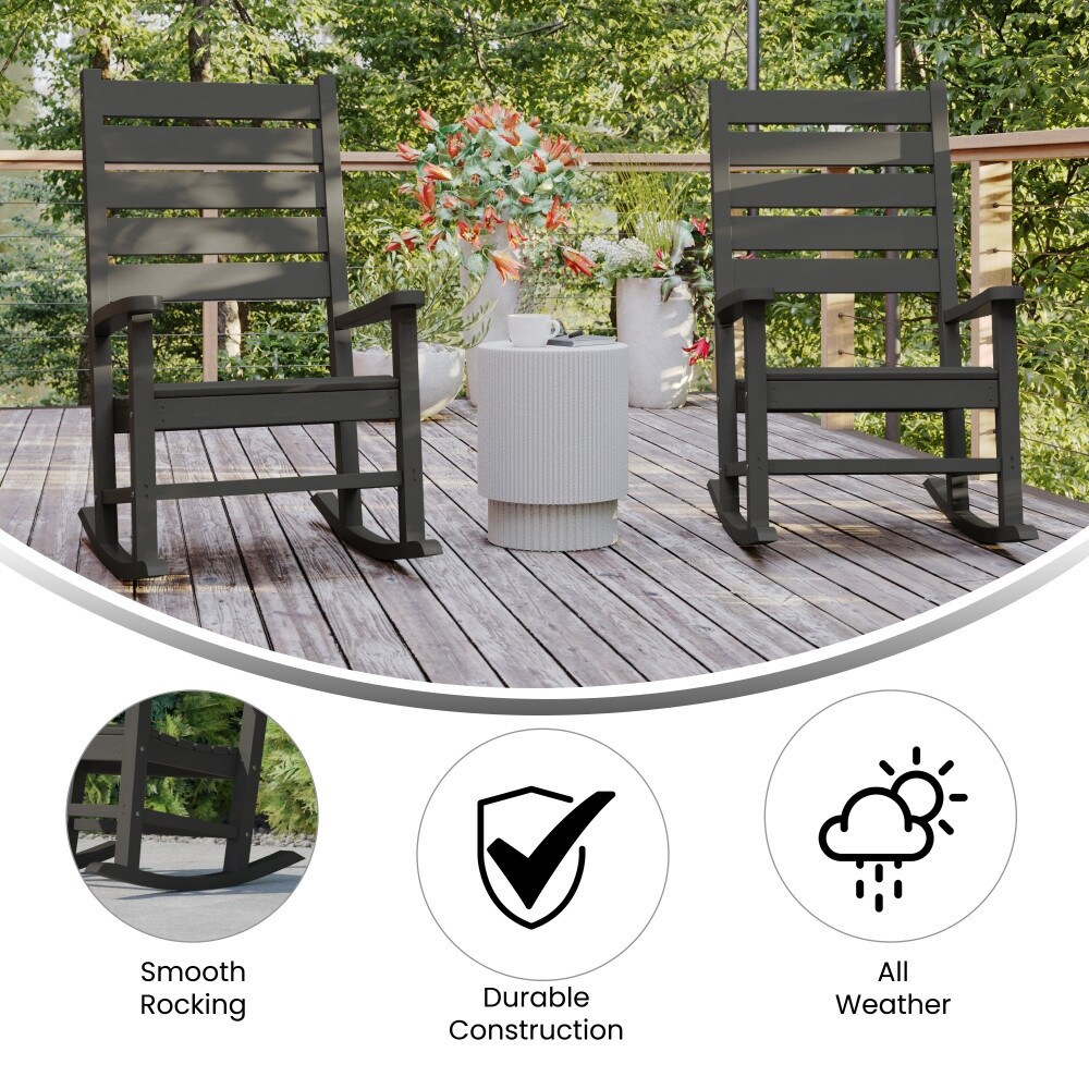 Set of 2 Classic Commercial Grade Outdoor  Weather Rocking Chairs