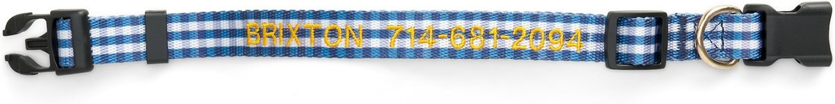 Boulevard Personalized Gingham Dog Collar