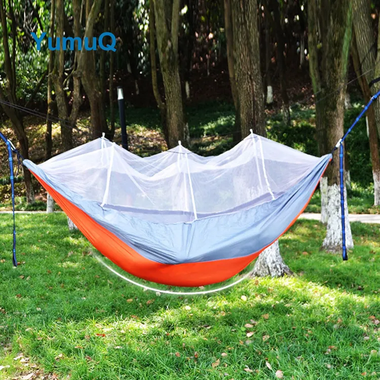 YumuQ 12 Colors Double Camping Hammock Bug With Mosquito Net And Rain Fly Outdoor For Outside