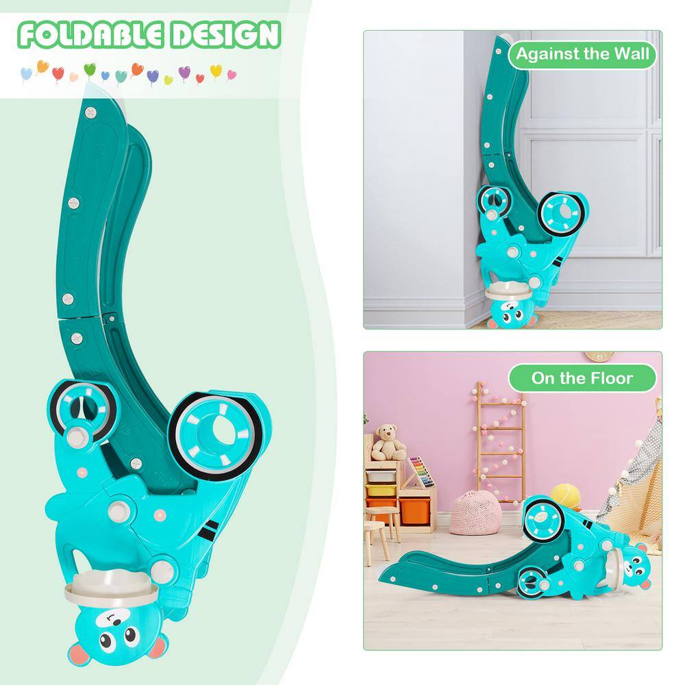 Costway 4-in-1 Foldable Baby Slide Toddler Climber Slide PlaySet with Ball Green TS10006GN