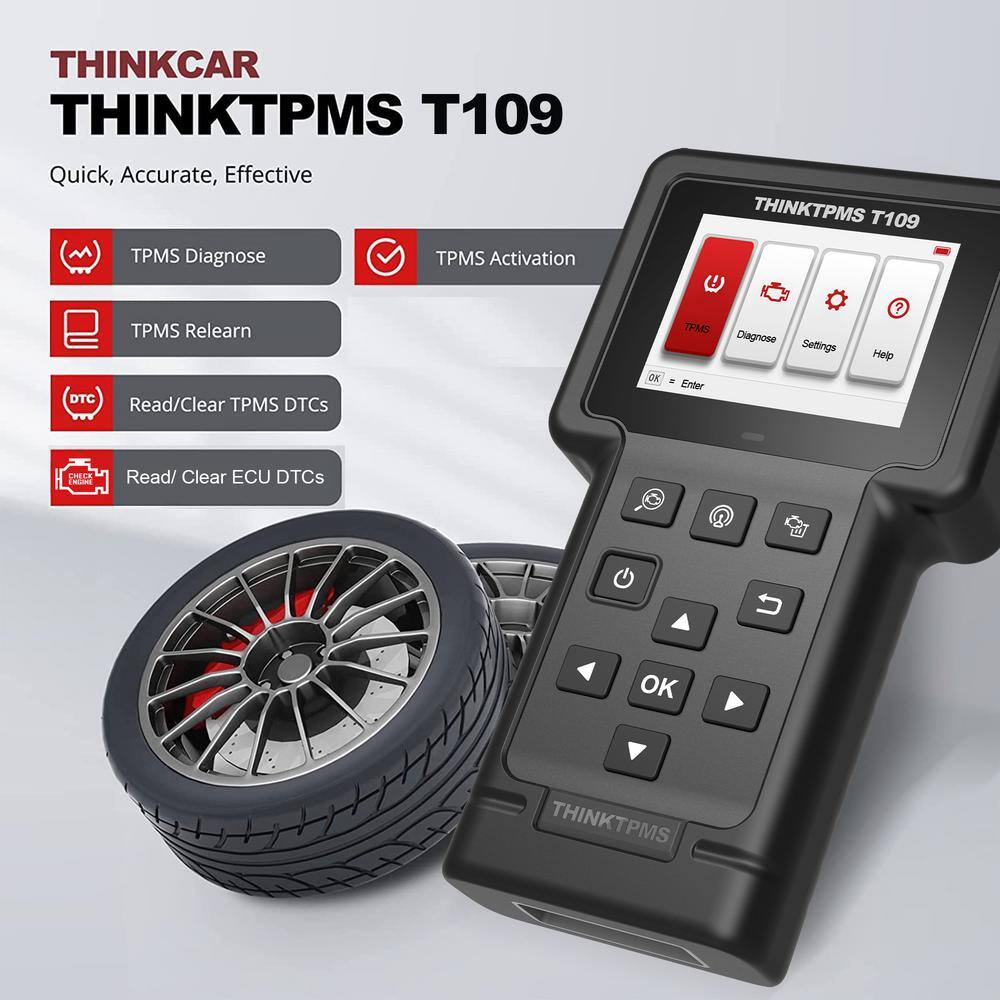 Thinkcar TPMS OBD2 Scanner Car Code Reader Tire Pressure Sensor Relearn Diagnostic Tool THINKTPMS T109 TKTT109