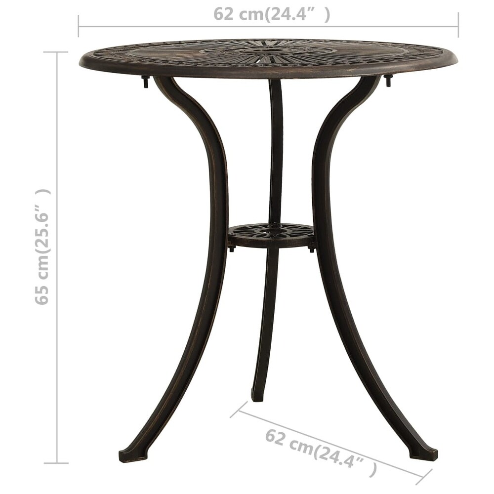 vidaXL Patio Table Bronze 24.4\