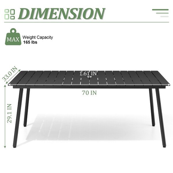 VredHom Outdoor Patio Aluminum Dining Table