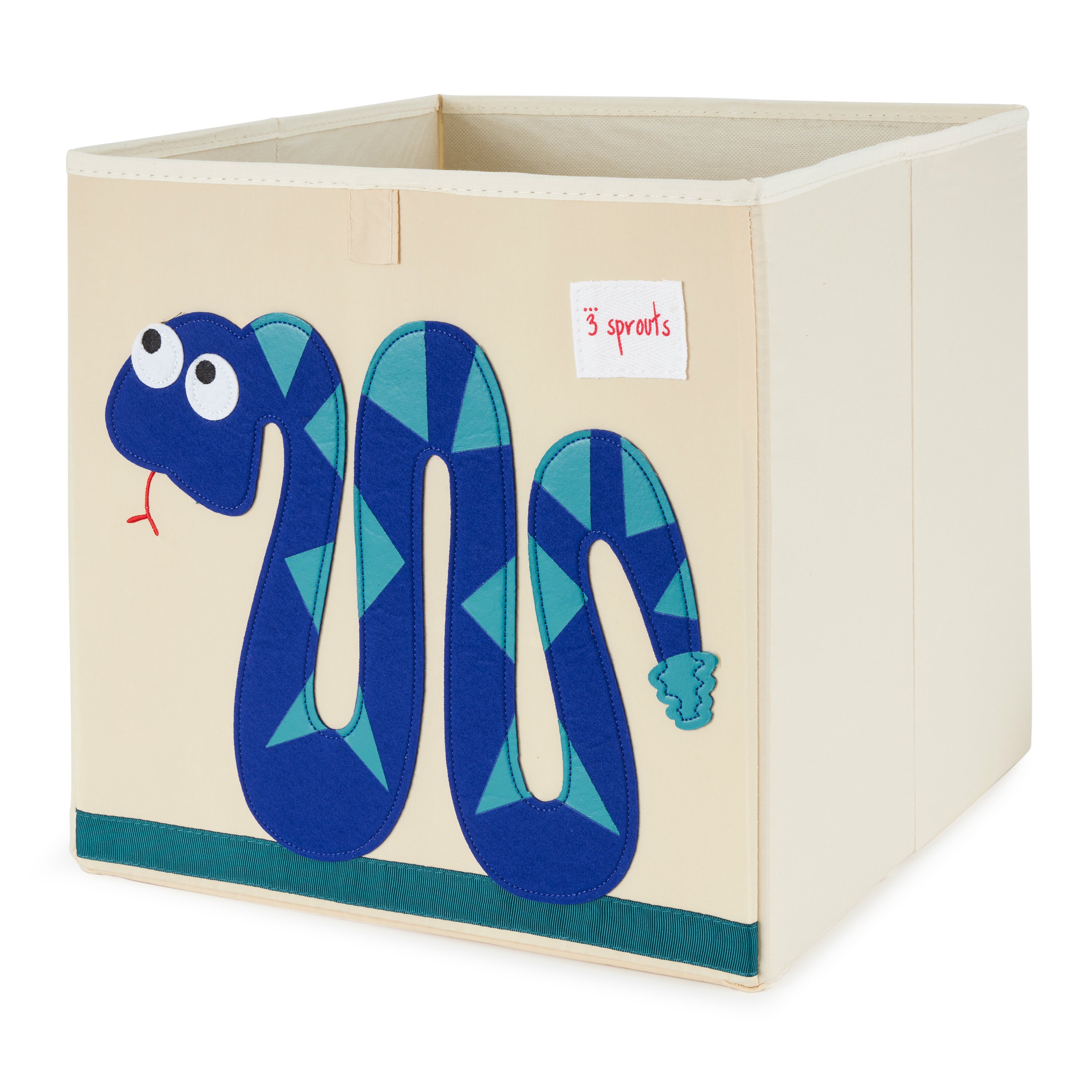 3 Sprouts Kids Felt Dragon Storage Cube Bin with Snake Fabric Storage Cube Bin