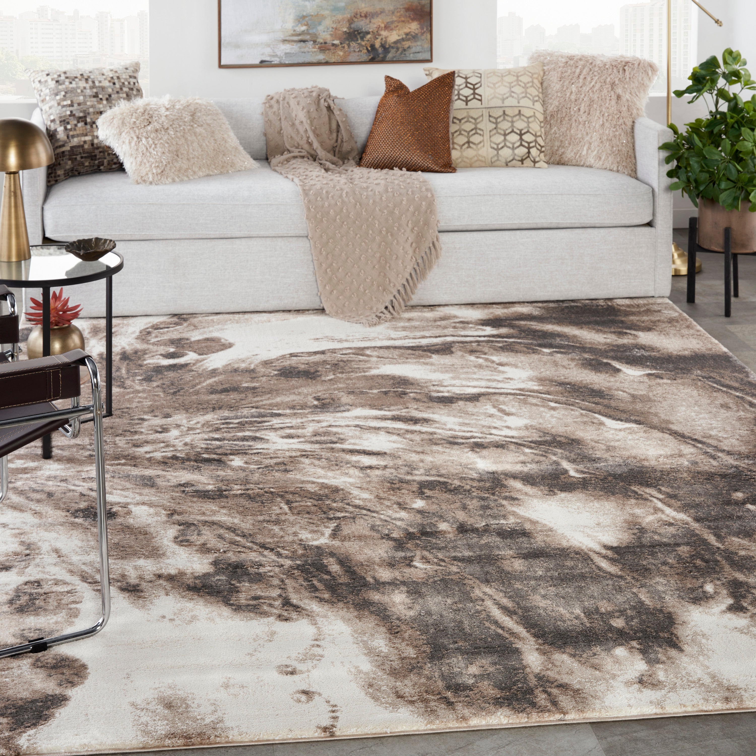 American Manor Ivory/Mocha Rug