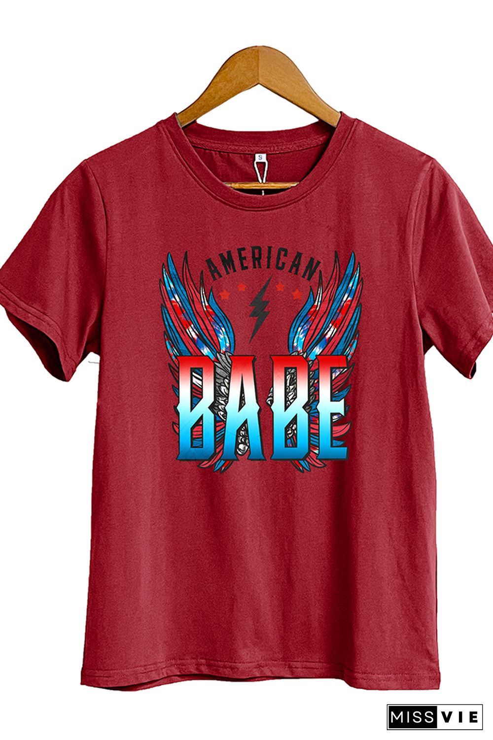 American Babe Retro Wings Short Sleeve Graphic Tee Wholesale